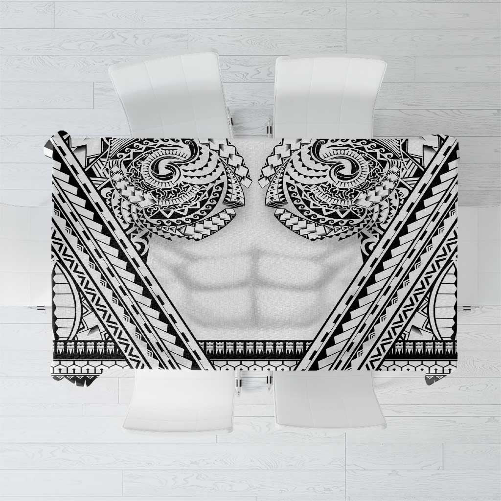 Polynesian Tattoo Inspired Cosplay Costume Tablecloth Tribal Warrior White - Polynesian Pride