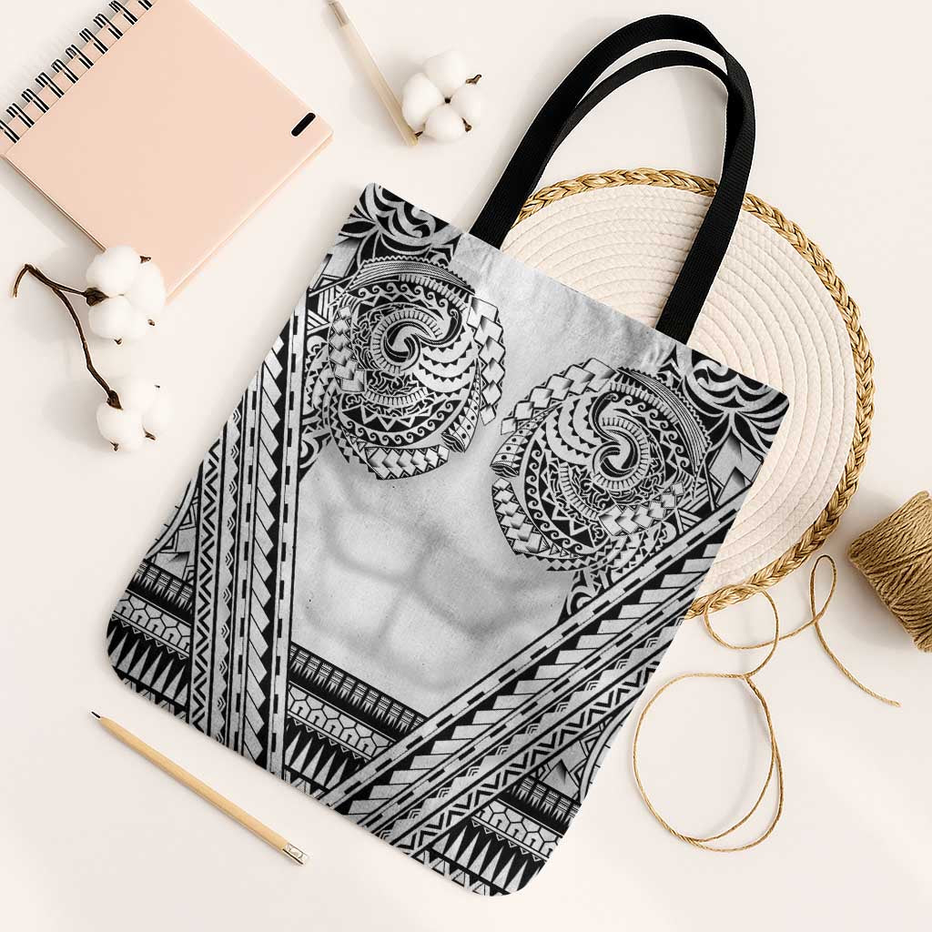 Polynesian Tattoo Inspired Cosplay Costume Tote Bag Tribal Warrior White - Polynesian Pride