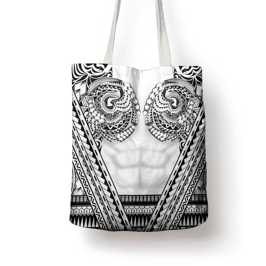 Polynesian Tattoo Inspired Cosplay Costume Tote Bag Tribal Warrior White - Polynesian Pride