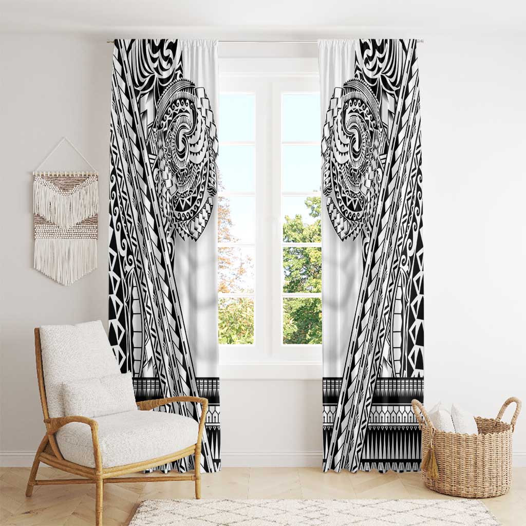 Polynesian Tattoo Inspired Cosplay Costume Window Curtain Tribal Warrior White - Polynesian Pride