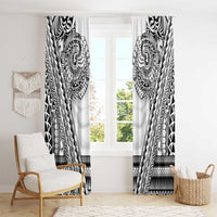 Polynesian Tattoo Inspired Cosplay Costume Window Curtain Tribal Warrior White - Polynesian Pride