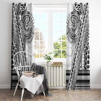 Polynesian Tattoo Inspired Cosplay Costume Window Curtain Tribal Warrior White - Polynesian Pride