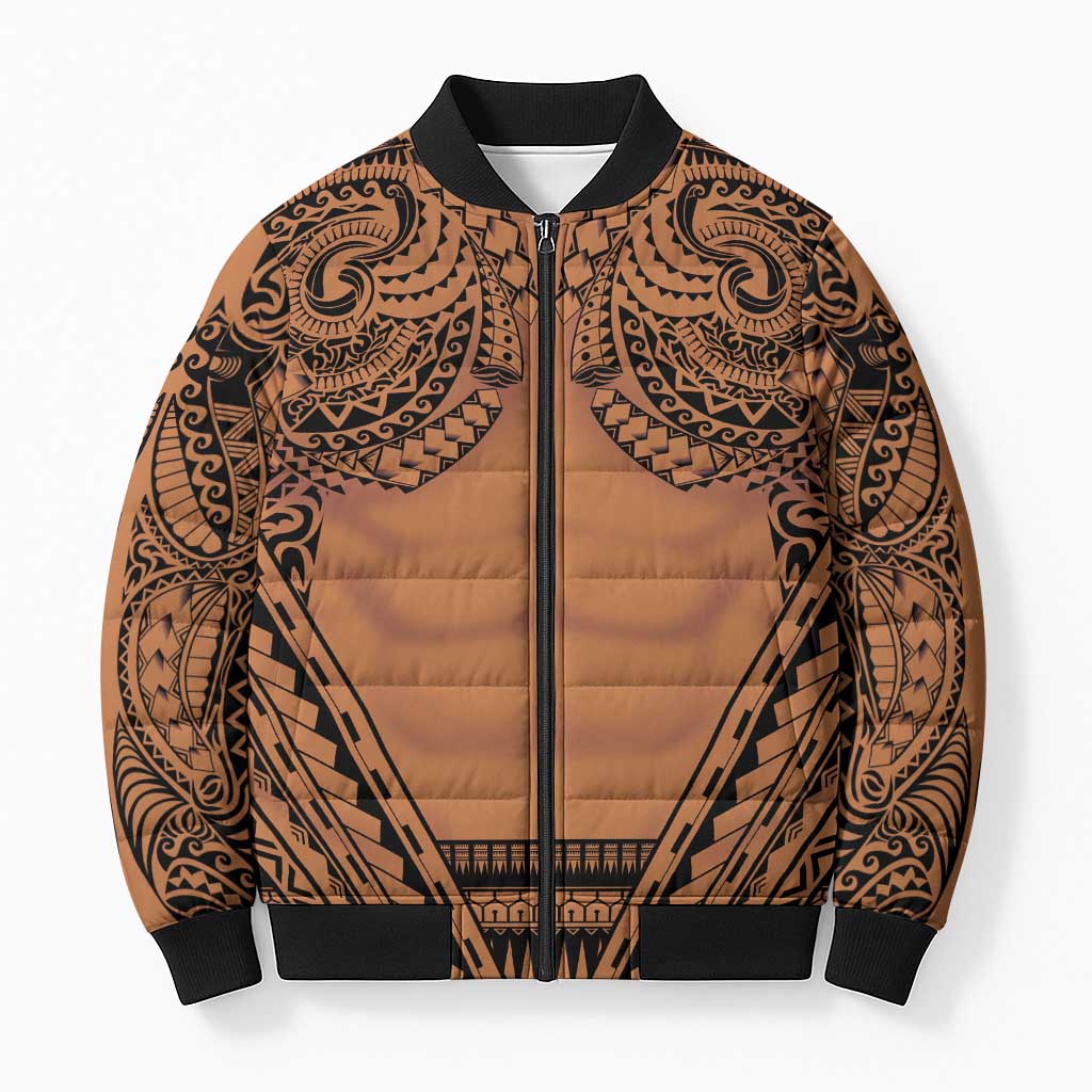 Polynesian Tattoo Inspired Cosplay Costume Bomber Puffer Jacket Tribal Warrior - Polynesian Pride