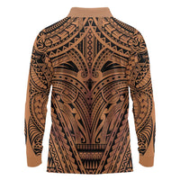 Polynesian Tattoo Inspired Cosplay Costume Long Sleeve Polo Shirt Tribal Warrior - Polynesian Pride