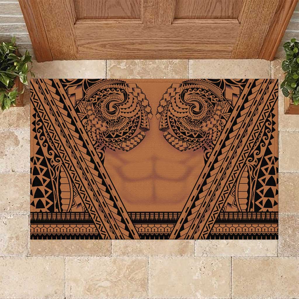 Polynesian Tattoo Inspired Cosplay Costume Rubber Doormat Tribal Warrior - Polynesian Pride