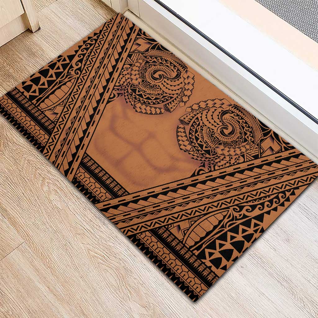 Polynesian Tattoo Inspired Cosplay Costume Rubber Doormat Tribal Warrior - Polynesian Pride