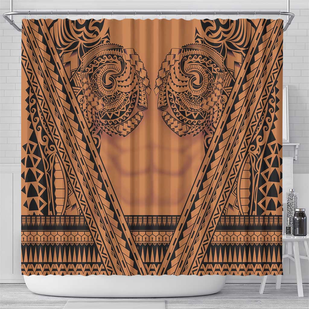 Polynesian Tattoo Inspired Cosplay Costume Shower Curtain Tribal Warrior - Polynesian Pride