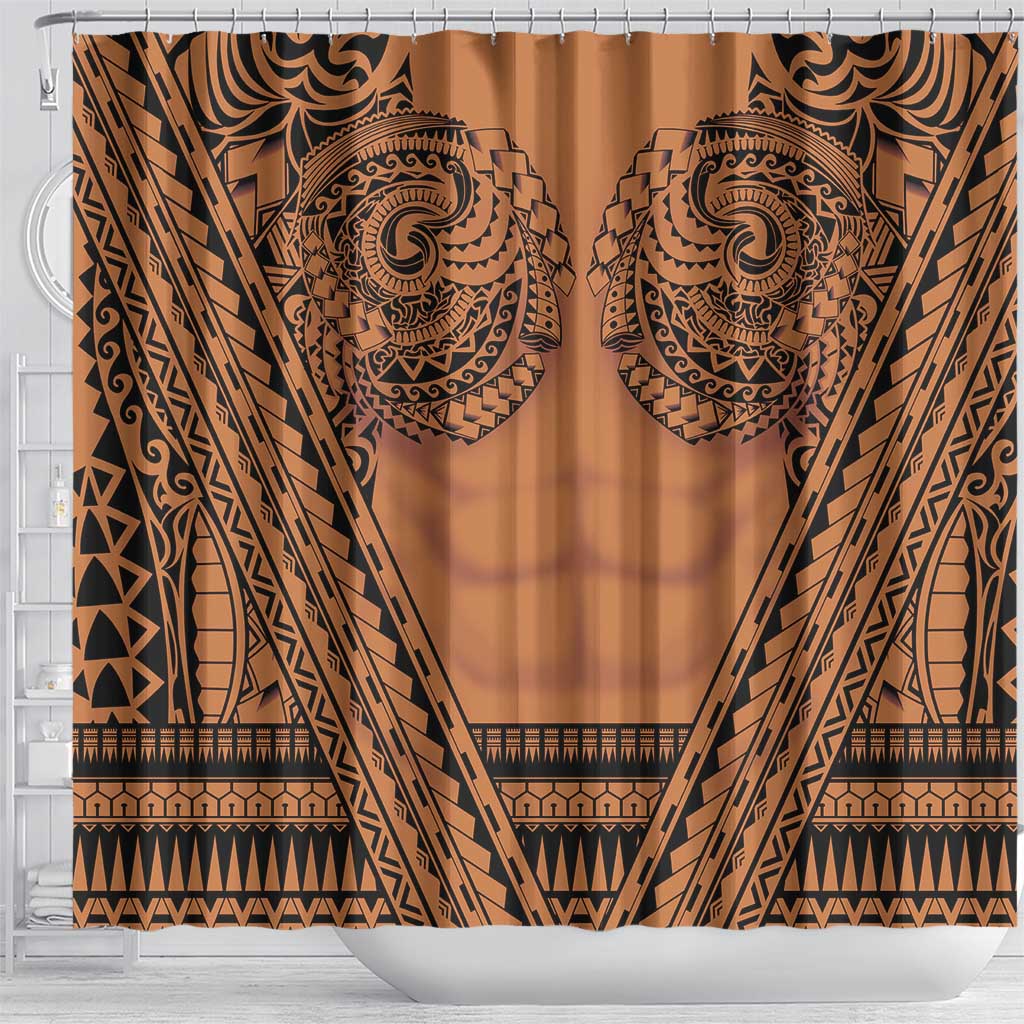 Polynesian Tattoo Inspired Cosplay Costume Shower Curtain Tribal Warrior - Polynesian Pride