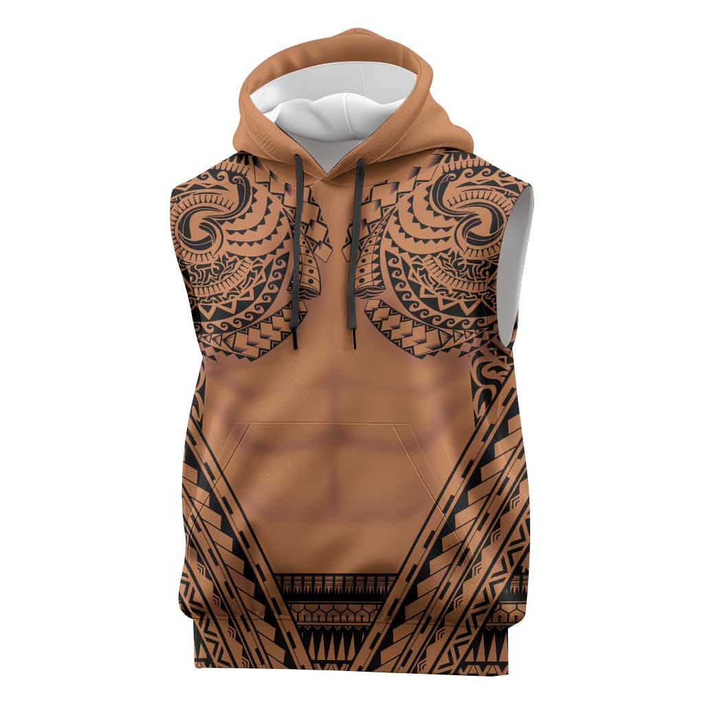 Polynesian Tattoo Inspired Cosplay Costume Sleeveless Hoodie Tribal Warrior - Polynesian Pride