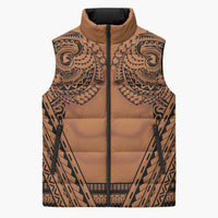 Polynesian Tattoo Inspired Cosplay Costume Sleeveless Puffer Jacket Tribal Warrior - Polynesian Pride