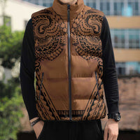 Polynesian Tattoo Inspired Cosplay Costume Sleeveless Puffer Jacket Tribal Warrior - Polynesian Pride