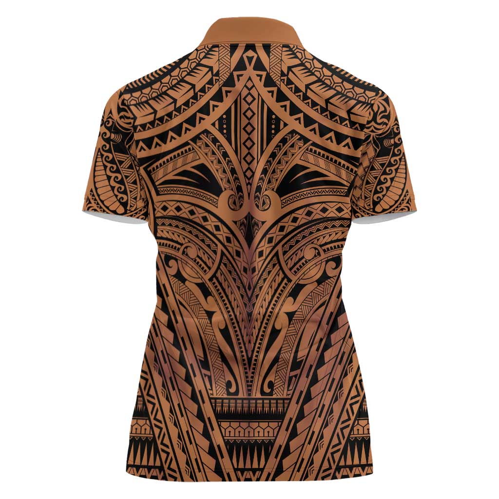 Polynesian Tattoo Inspired Cosplay Costume Women Polo Shirt Tribal Warrior - Polynesian Pride