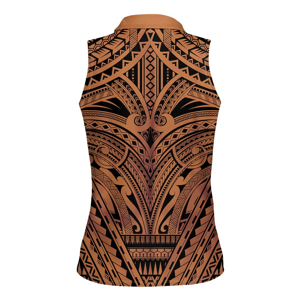 Polynesian Tattoo Inspired Cosplay Costume Women Sleeveless Polo Shirt Tribal Warrior - Polynesian Pride