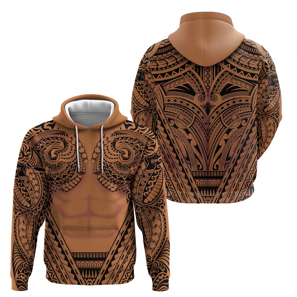 Polynesian Tattoo Inspired Cosplay Costume Zip Hoodie Tribal Warrior - Polynesian Pride