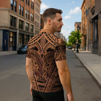 Polynesian Tattoo Inspired Cosplay Costume Zipper Polo Shirt Tribal Warrior - Polynesian Pride