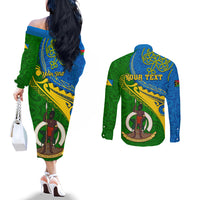 personalized-malampa-day-couples-matching-off-the-shoulder-long-sleeve-dress-and-long-sleeve-button-shirts-sand-drawing-vanuatuan-pattern