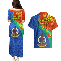 tafea-day-couples-matching-puletasi-dress-and-hawaiian-shirt-sand-drawing-vanuatuan-pattern