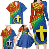 tafea-day-family-matching-long-sleeve-bodycon-dress-and-hawaiian-shirt-sand-drawing-vanuatuan-pattern