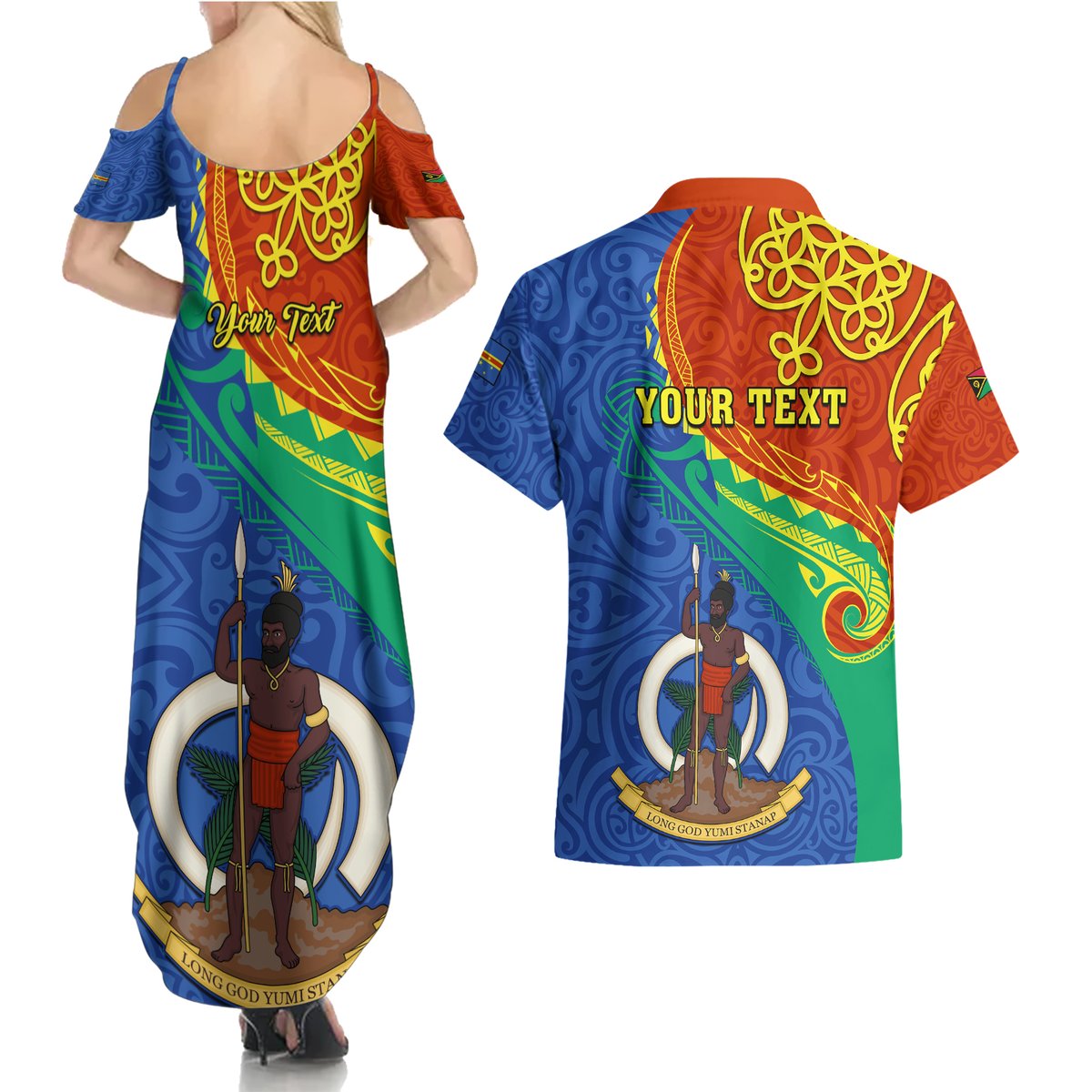 personalized-tafea-day-couples-matching-summer-maxi-dress-and-hawaiian-shirt-sand-drawing-vanuatuan-pattern