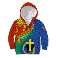 Personalized Tafea Day Kid Hoodie Sand Drawing Vanuatuan Pattern LT05 Zip Hoodie Blue - Polynesian Pride