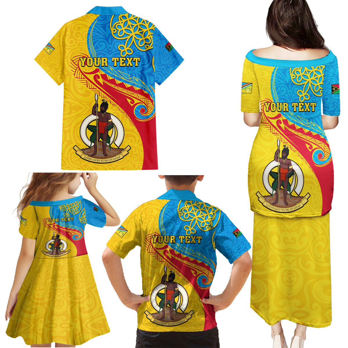 Personalized Torba Day Family Matching Puletasi Dress and Hawaiian Shirt Sand Drawing Vanuatuan Pattern LT05 - Polynesian Pride
