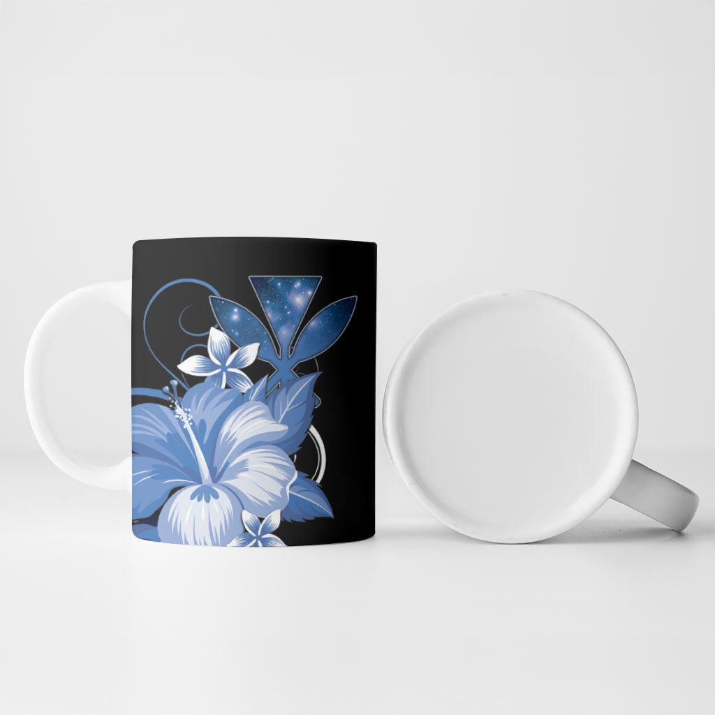 Hawaii Makahiki Kanaka Maoli Ceramic Mug Blue Hibiscus Floral Vibes LT05 - Polynesian Pride
