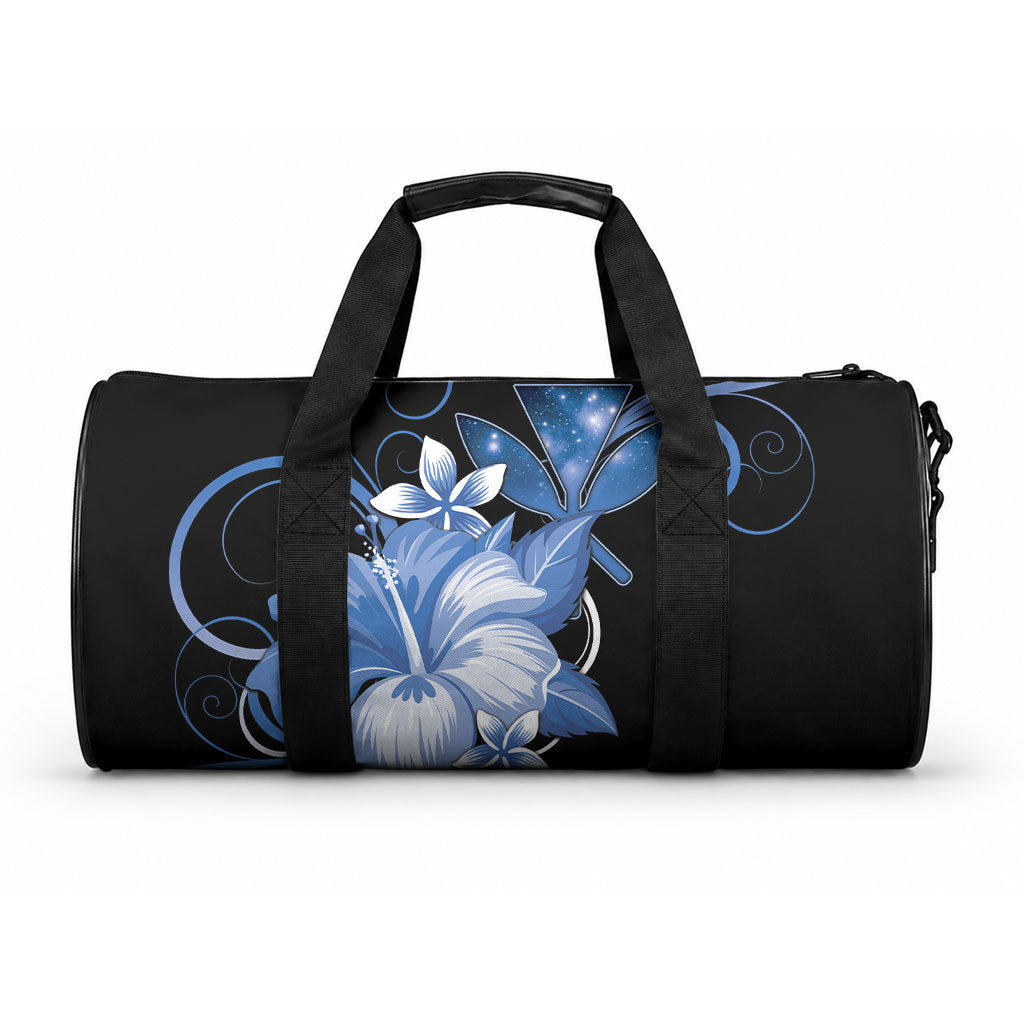 Hawaii Makahiki Kanaka Maoli Duffle Bag Blue Hibiscus Floral Vibes LT05 One size Blue - Polynesian Pride