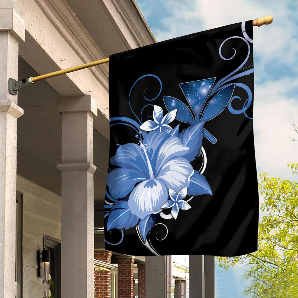 Hawaii Makahiki Kanaka Maoli Garden Flag Blue Hibiscus Floral Vibes LT05 House Flag Blue - Polynesian Pride