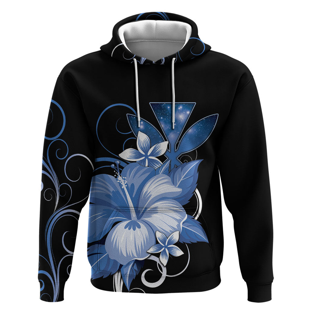 Hawaii Makahiki Kanaka Maoli Hoodie Blue Hibiscus Floral Vibes LT05 Pullover Hoodie Blue - Polynesian Pride