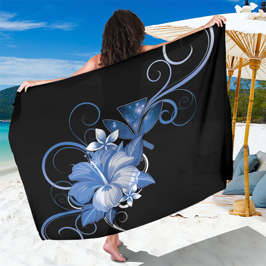 Hawaii Makahiki Kanaka Maoli Sarong Blue Hibiscus Floral Vibes LT05 One Size 44 x 66 inches Blue - Polynesian Pride