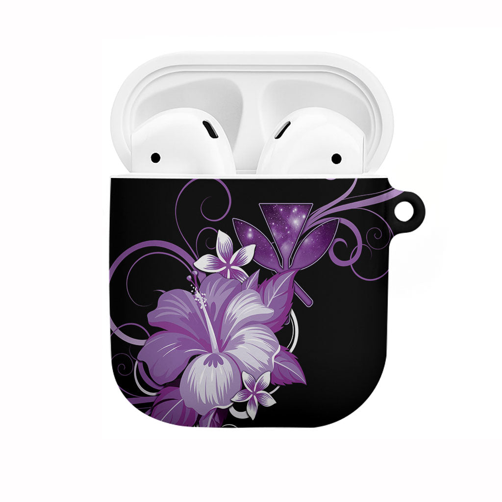 Hawaii Makahiki Kanaka Maoli AirPods Case Purple Hibiscus Floral Vibes LT05 Purple - Polynesian Pride