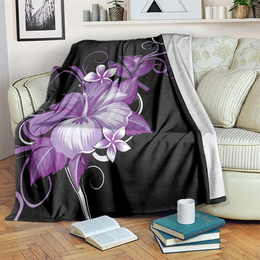 Hawaii Makahiki Kanaka Maoli Blanket Purple Hibiscus Floral Vibes LT05 Purple - Polynesian Pride