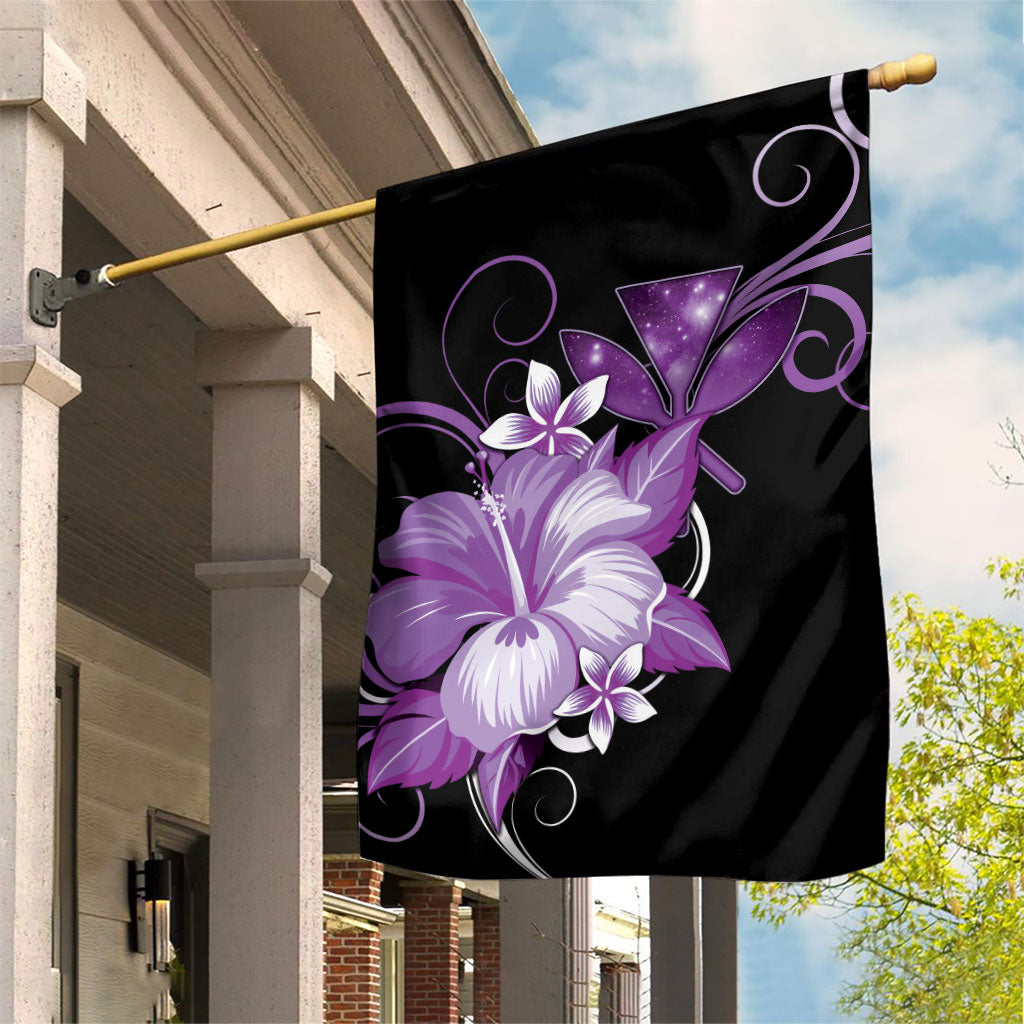 Hawaii Makahiki Kanaka Maoli Garden Flag Purple Hibiscus Floral Vibes LT05 House Flag Purple - Polynesian Pride