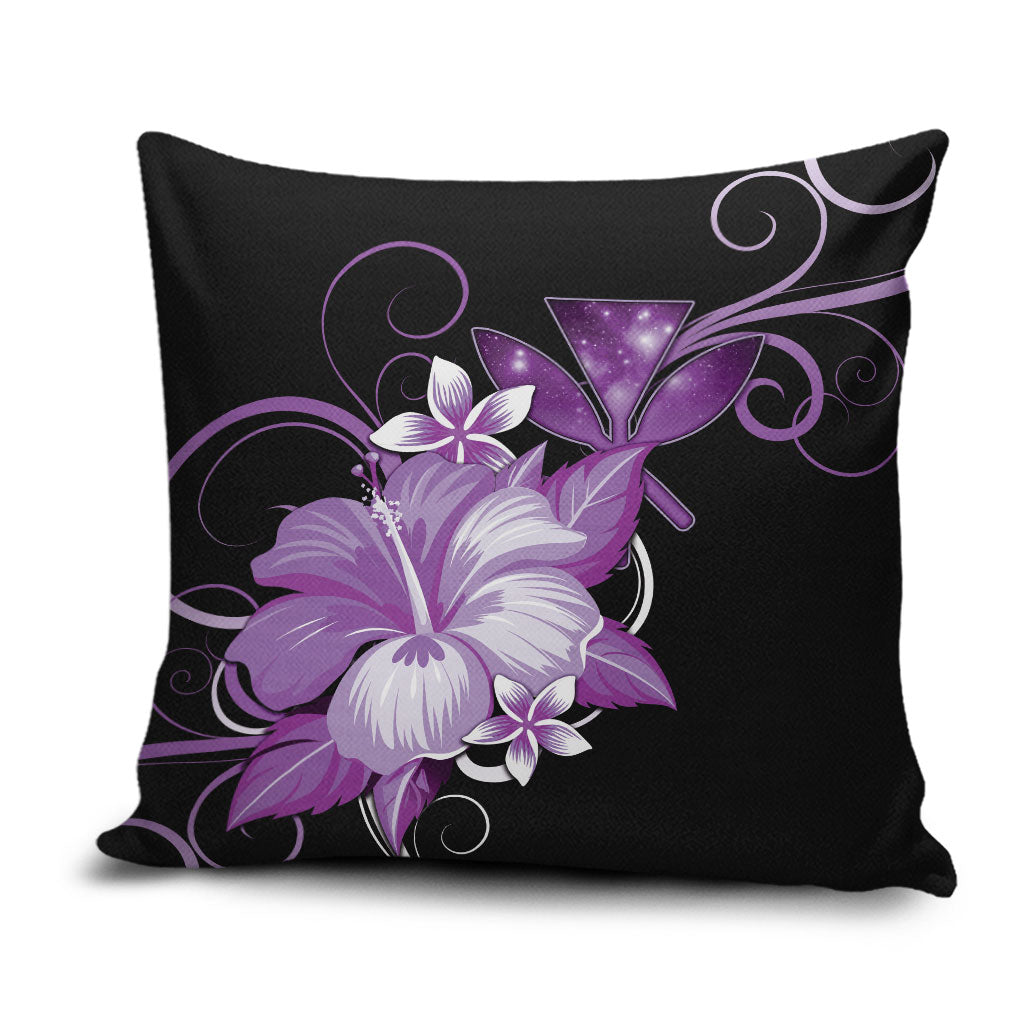 Hawaii Makahiki Kanaka Maoli Pillow Cover Purple Hibiscus Floral Vibes LT05 Purple - Polynesian Pride