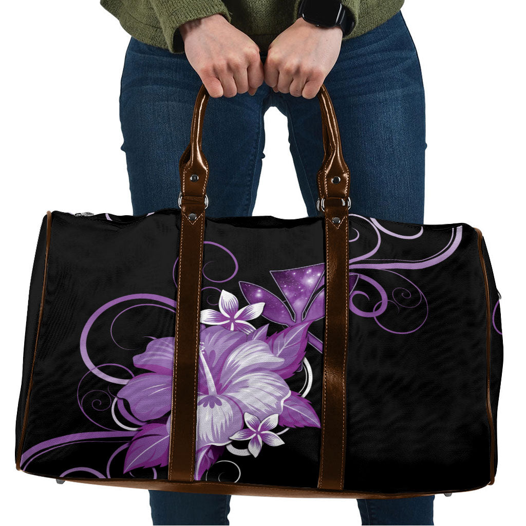 Hawaii Makahiki Kanaka Maoli Travel Bag Purple Hibiscus Floral Vibes LT05 Purple - Polynesian Pride