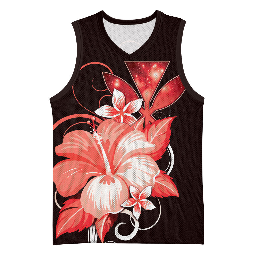Hawaii Makahiki Kanaka Maoli Basketball Jersey Red Hibiscus Floral Vibes LT05 Unisex Red - Polynesian Pride
