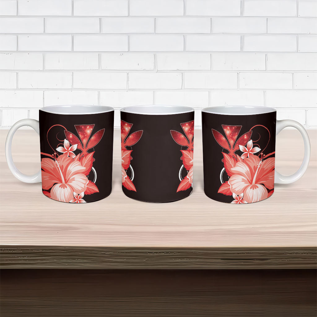 Hawaii Makahiki Kanaka Maoli Ceramic Mug Red Hibiscus Floral Vibes LT05 - Polynesian Pride