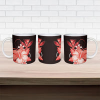 Hawaii Makahiki Kanaka Maoli Ceramic Mug Red Hibiscus Floral Vibes LT05 - Polynesian Pride