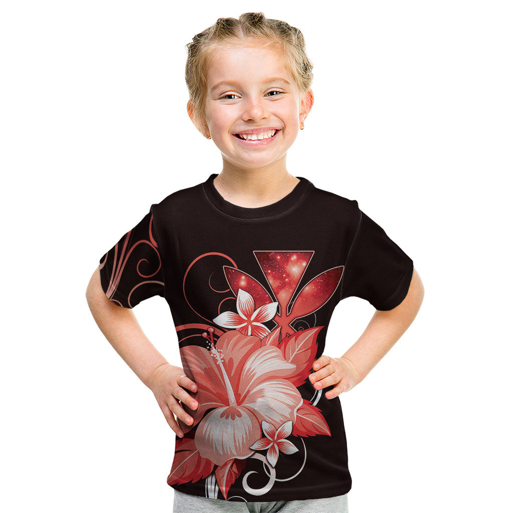 Hawaii Makahiki Kanaka Maoli Kid T Shirt Red Hibiscus Floral Vibes LT05 Red - Polynesian Pride