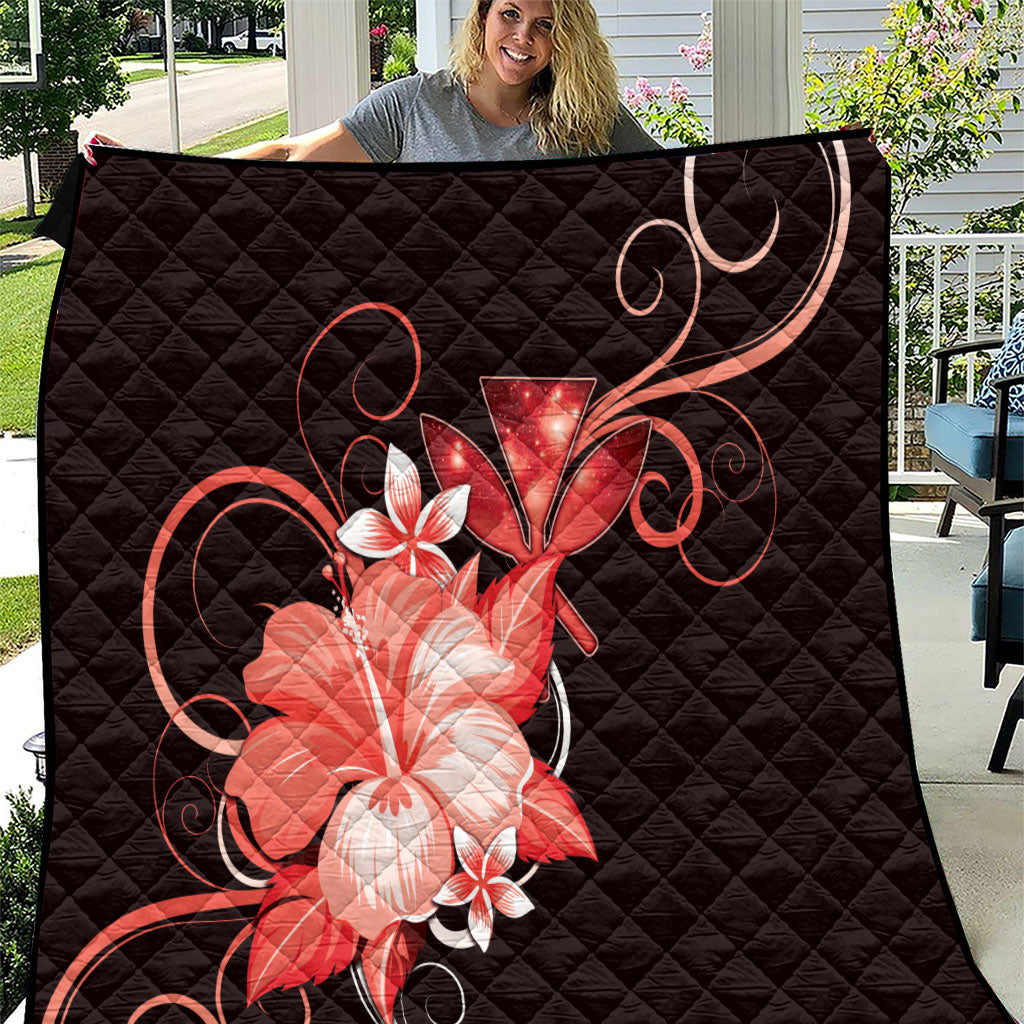 Hawaii Makahiki Kanaka Maoli Quilt Red Hibiscus Floral Vibes LT05 Red - Polynesian Pride