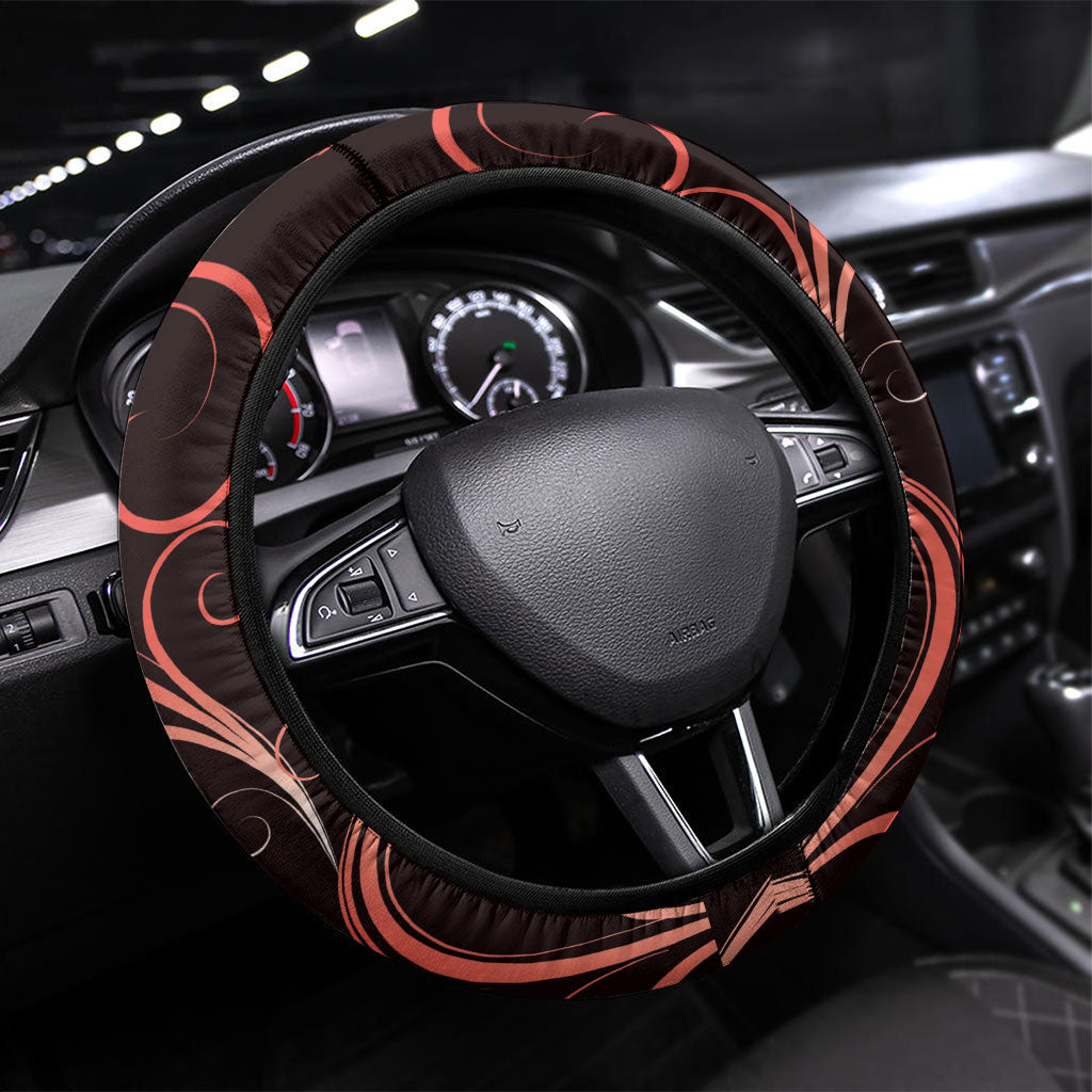 Hawaii Makahiki Kanaka Maoli Steering Wheel Cover Red Hibiscus Floral Vibes LT05 Universal Fit Red - Polynesian Pride