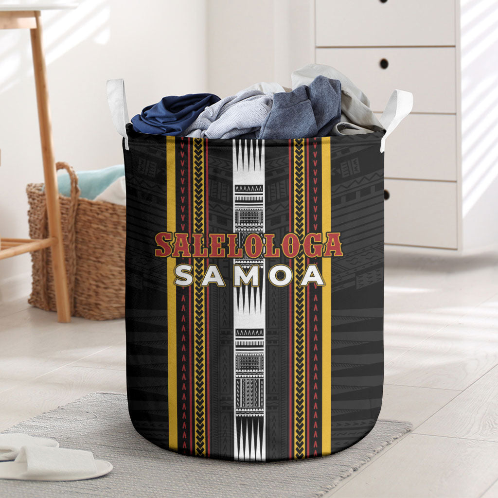 Salelologa Samoa Laundry Basket Samoan Tribal Pattern LT05 Black - Polynesian Pride