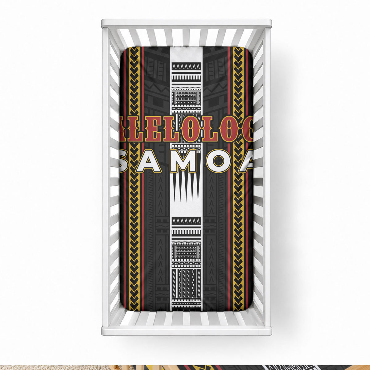 Salelologa Samoa Baby Bed Cover Samoan Tribal Pattern LT05 28 × 52 in Black - Polynesian Pride