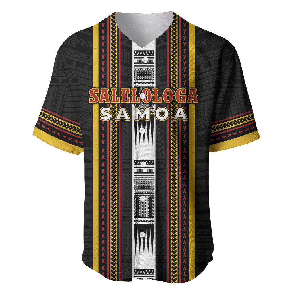 Personalised Salelologa Samoa Baseball Jersey Samoan Tribal Pattern LT05 Black - Polynesian Pride