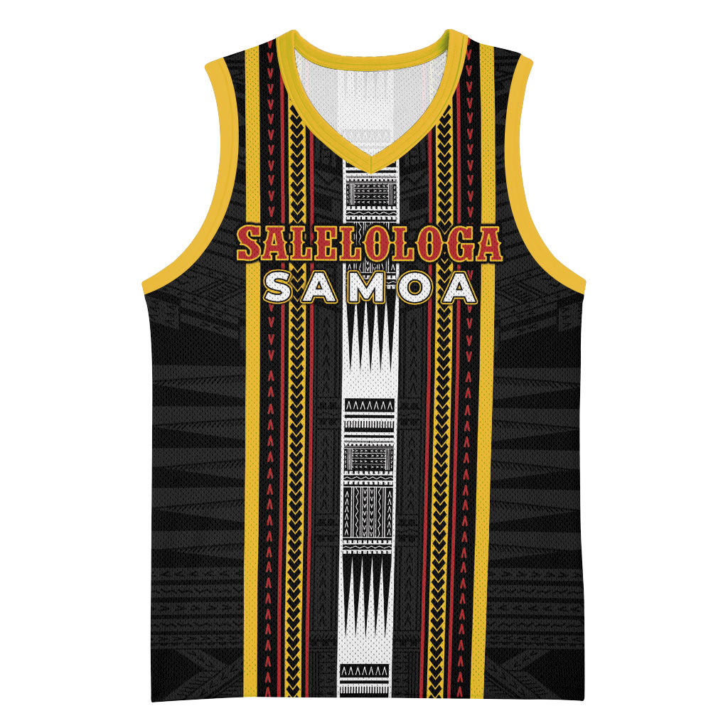 Personalised Salelologa Samoa Basketball Jersey Samoan Tribal Pattern LT05 Unisex Black - Polynesian Pride