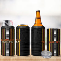 Personalised Salelologa Samoa 4 in 1 Can Cooler Tumbler Samoan Tribal Pattern LT05 - Polynesian Pride