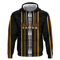 Personalised Salelologa Samoa Hoodie Samoan Tribal Pattern LT05 Zip Hoodie Black - Polynesian Pride