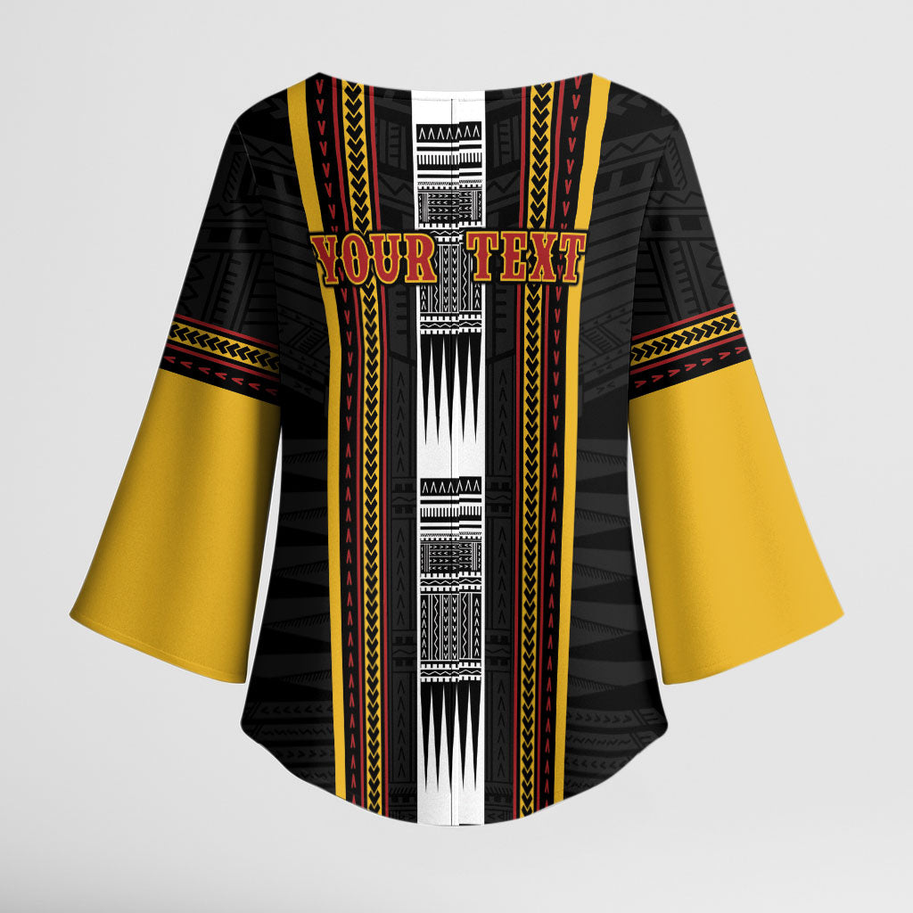 Personalised Salelologa Samoa Kimono Sleeve Blouse Samoan Tribal Pattern
