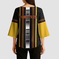 Personalised Salelologa Samoa Kimono Sleeve Blouse Samoan Tribal Pattern