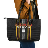 Salelologa Samoa Leather Tote Bag Samoan Tribal Pattern LT05 - Polynesian Pride